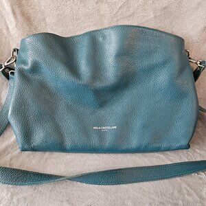 Viola Castellani Teal Italian Leather Hobo Bag